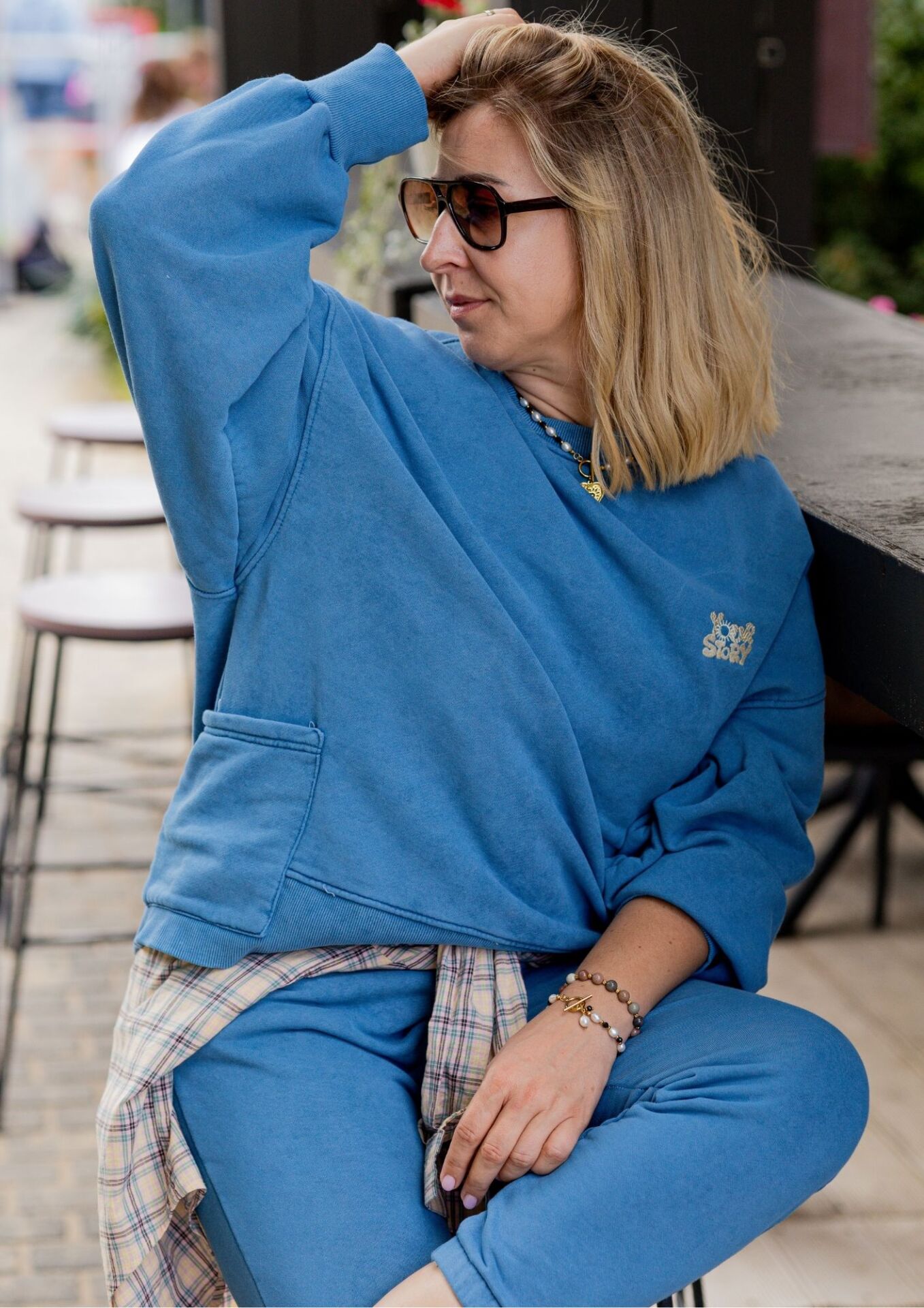 SPODNIE damskie dresowe CITY REGULAR vintage baby blue BLUZA damska dresowa CITY OVER vintage baby blue YOUR STORY
